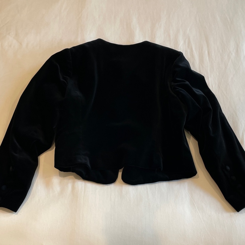 Laura Ashley Black Velvet Women's Blazer, Made in Great Britain - Picture 5 of 15